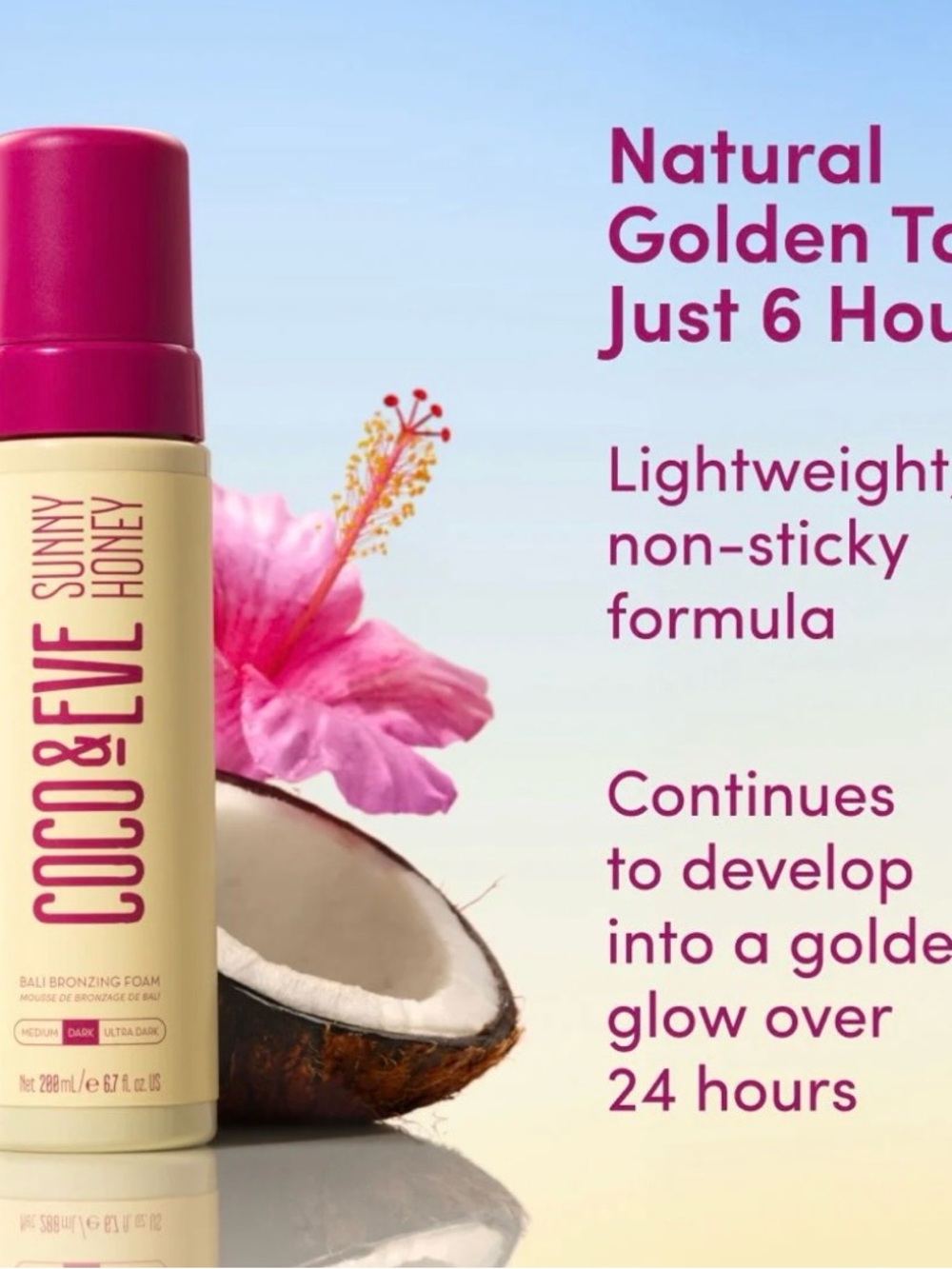 NWT Cocoa & Eve Sunny Honey Self Bronzing Foam